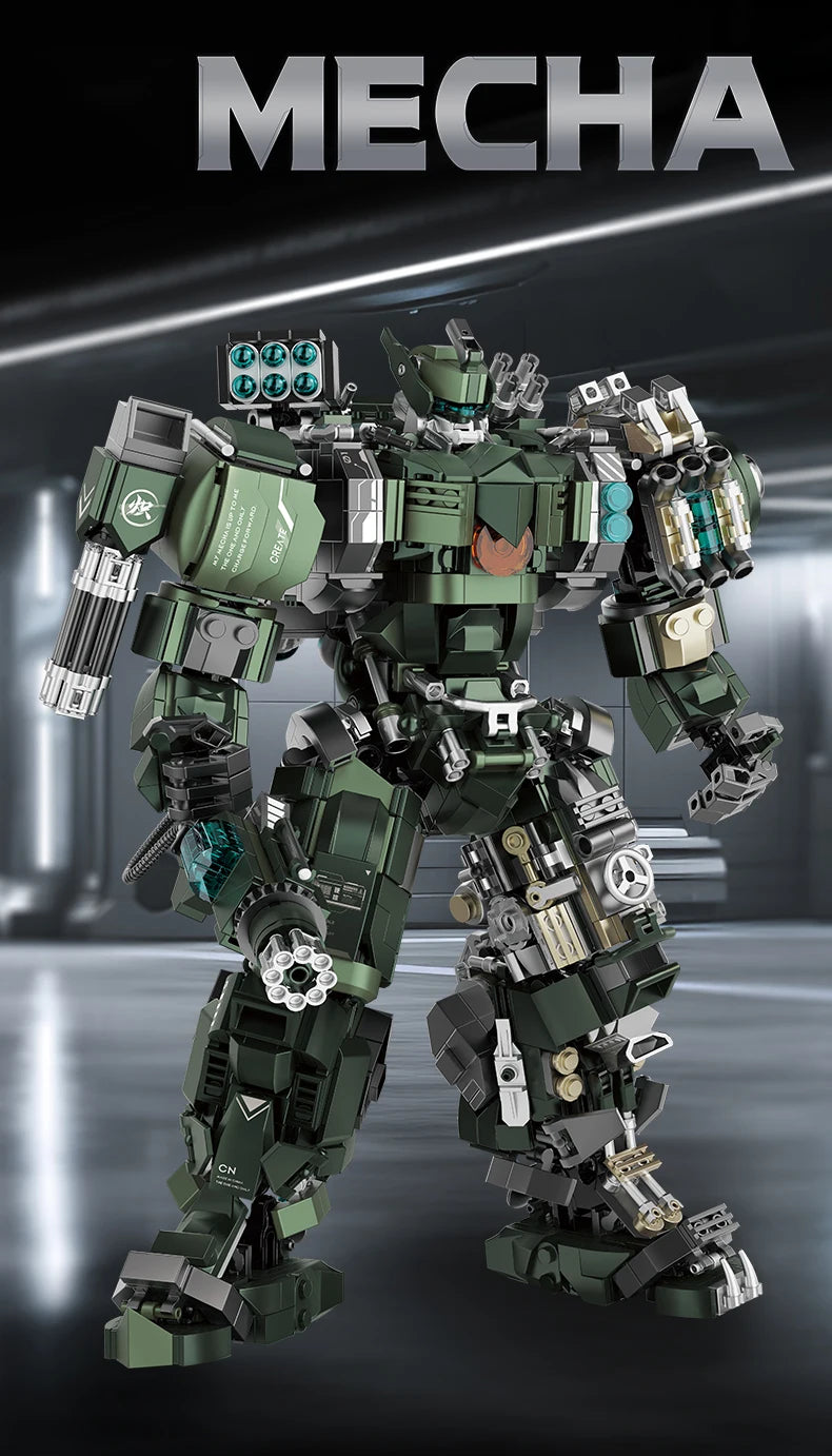 1403pcs Large Mecha Warrior Building Blocks Set Battle Robots Action Figure Model Kits Adult Teens Assembled Toys Gifts For Boys