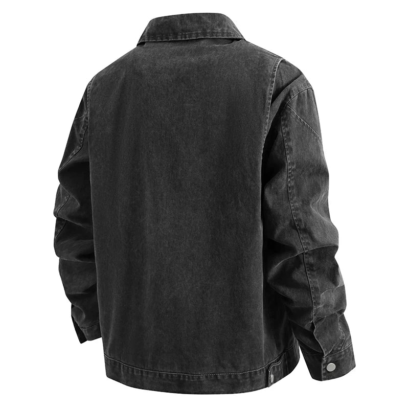 Oversize Loose Men's Denim Jacket Autumn 100% Cotton High Quality Casual Coats Fashion Hip-Hop Rock Streetwear Comfort Outerwear