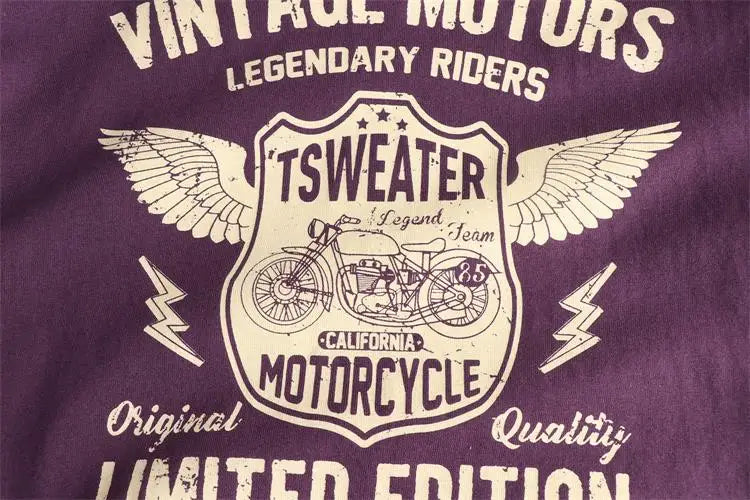 Men's Vintage Motorcycle Cotton T-Shirt