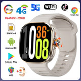 8GB+128GB RAM 4G/3G Smart Watch 2.40 inch AMOLED 2100mah Battery 900W Camera GPS WIFI Google APPS Download Smartwatch Android 10