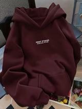 Loose Fit Letter Print Hoodie Men Women Fashion Versatile Pullover Hooded Sweatshirt Autumn Winter New Arrival Daily Casual