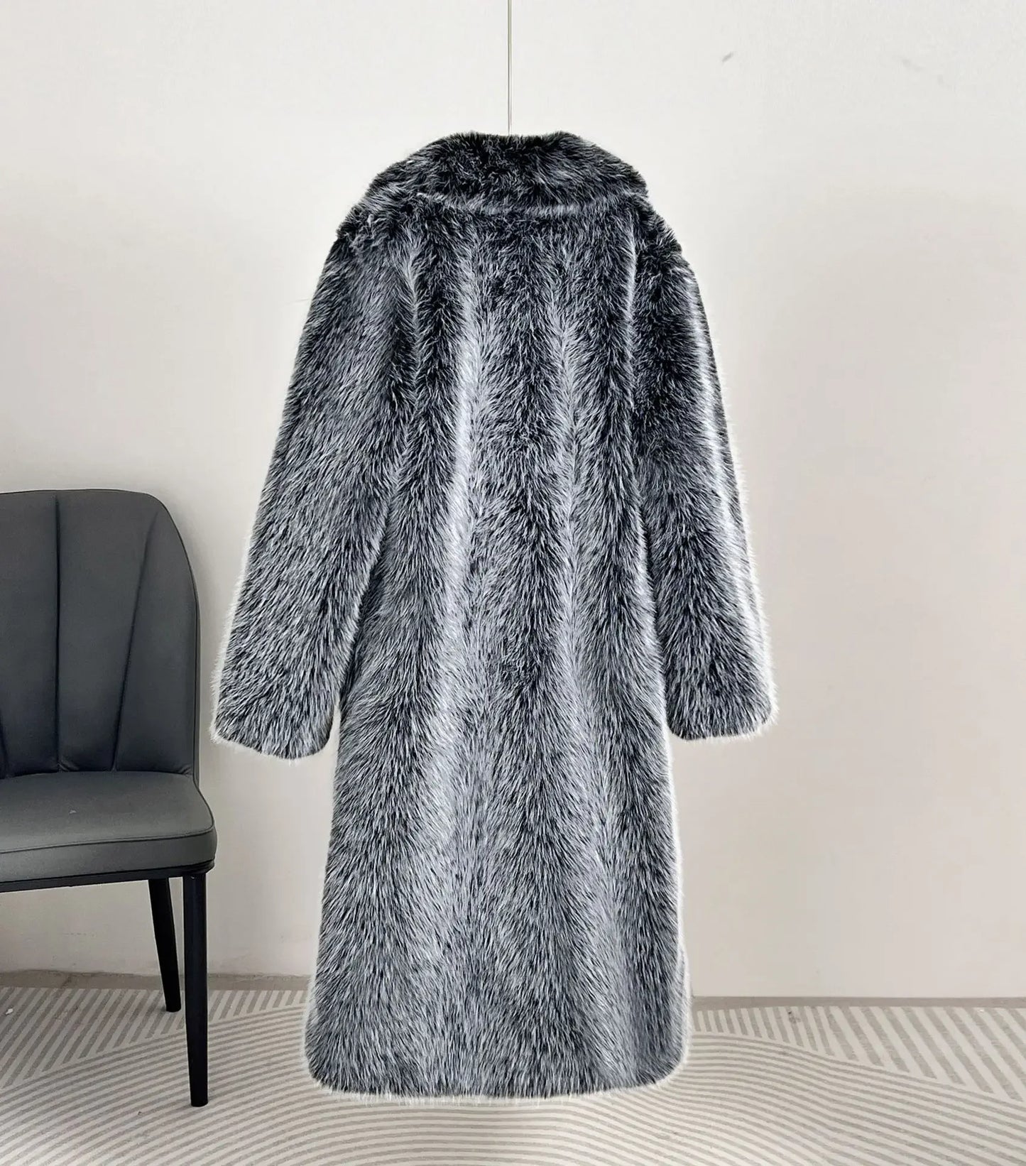 Luxury Gradient Faux Fur Overcoat