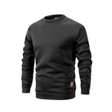 New Mens Round Neck Sweatshirt Solid Color Loose Casual Pullover Men Fashion Warm Long Sleeve Hoodies Men Clothing