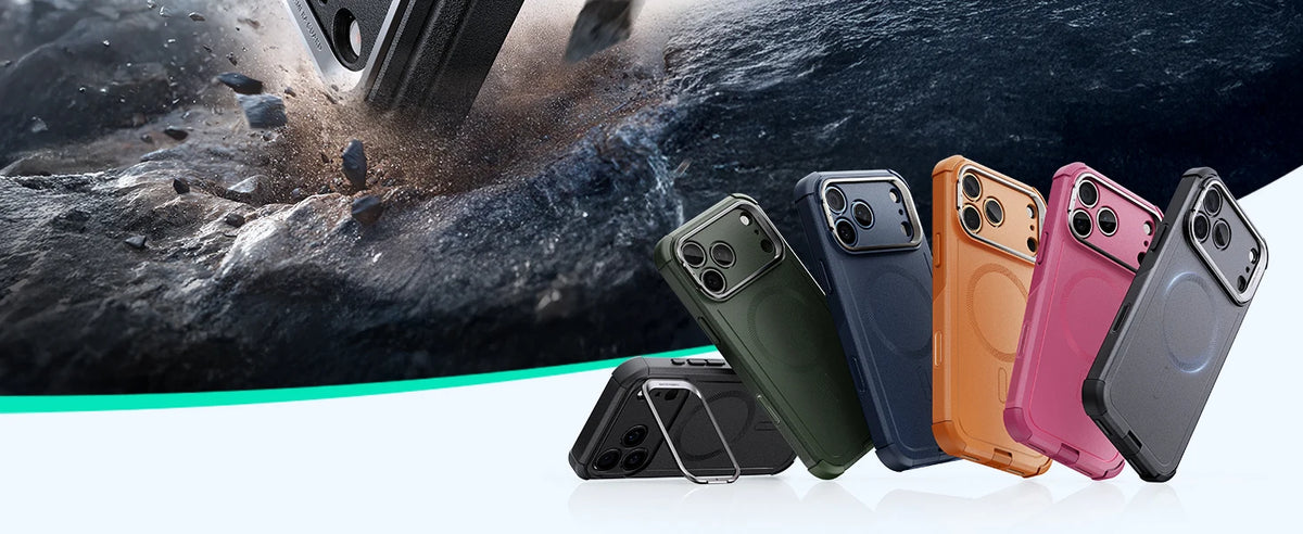 ESR Magnetic iPhone Case with Adjustable Stash Stand
