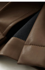 Minimalist Straight-Leg PU Leather Trousers