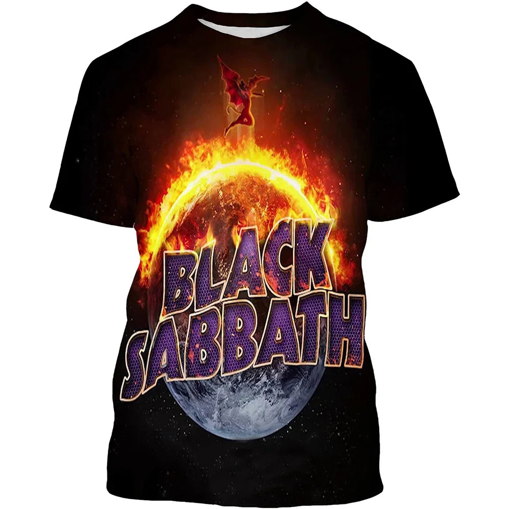 Black Sabbath 3D Print Graphic T-Shirt — Men's Short Sleeve Tee