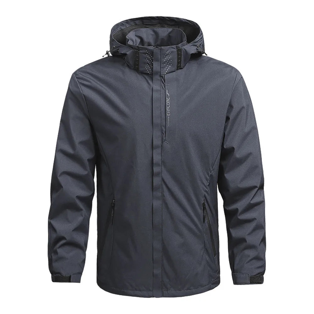 Men’s Hooded Rain Jacket with Detachable Hood