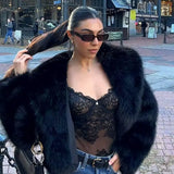 Gradient Faux Fox Fur Overcoat