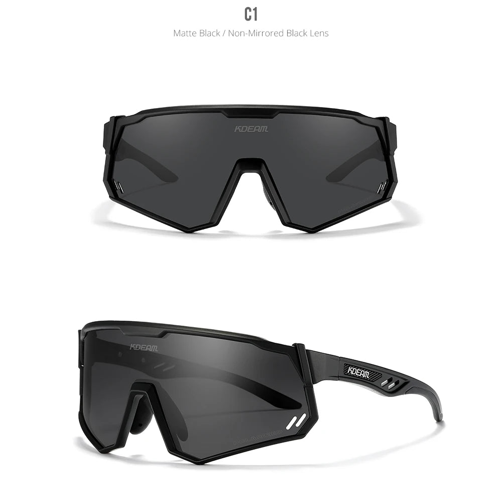 KDEAM High-End Sports Sunglasses Polarized Men's Cycling Glasses Dismountable TR90 Frame And Nose Pads Easy To Exchange