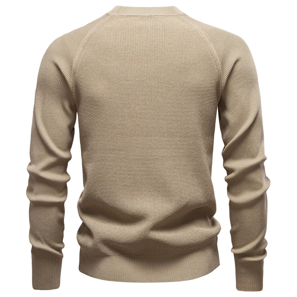 AIOPESON Men's Raglan Polo | Henley Collar Thermal Shirt