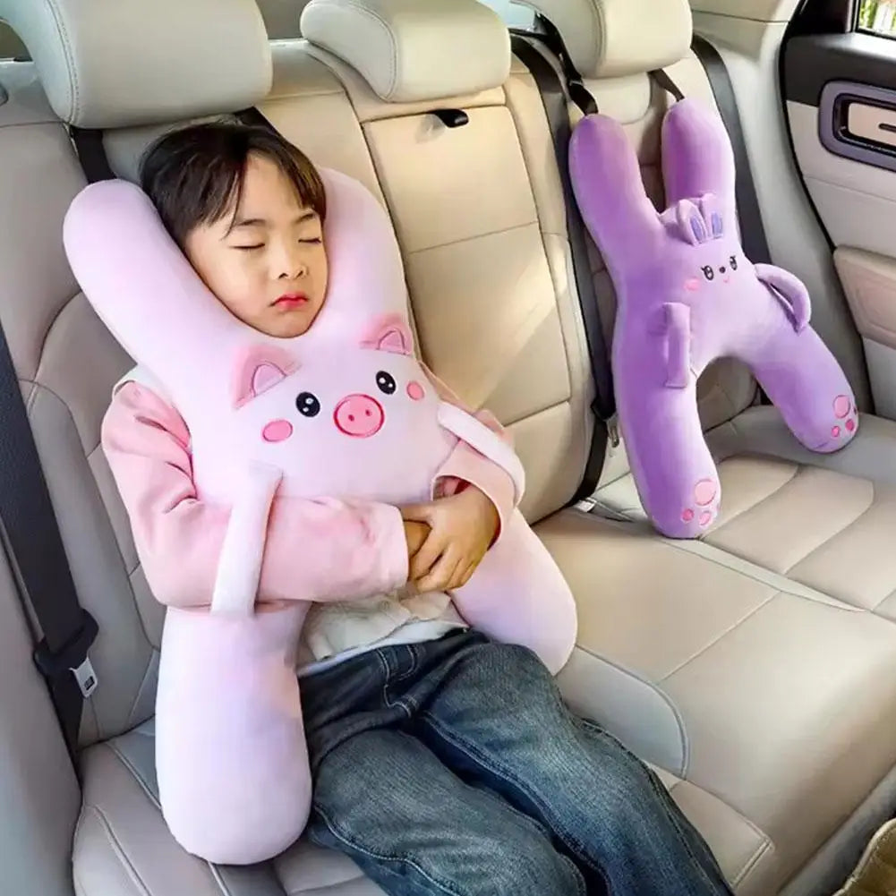 Car Seat Safety Neck Pillow Cute Children's Headrest Lumbar Support Anti Pinch Neck Cute Cartoon Sleeping Pillow