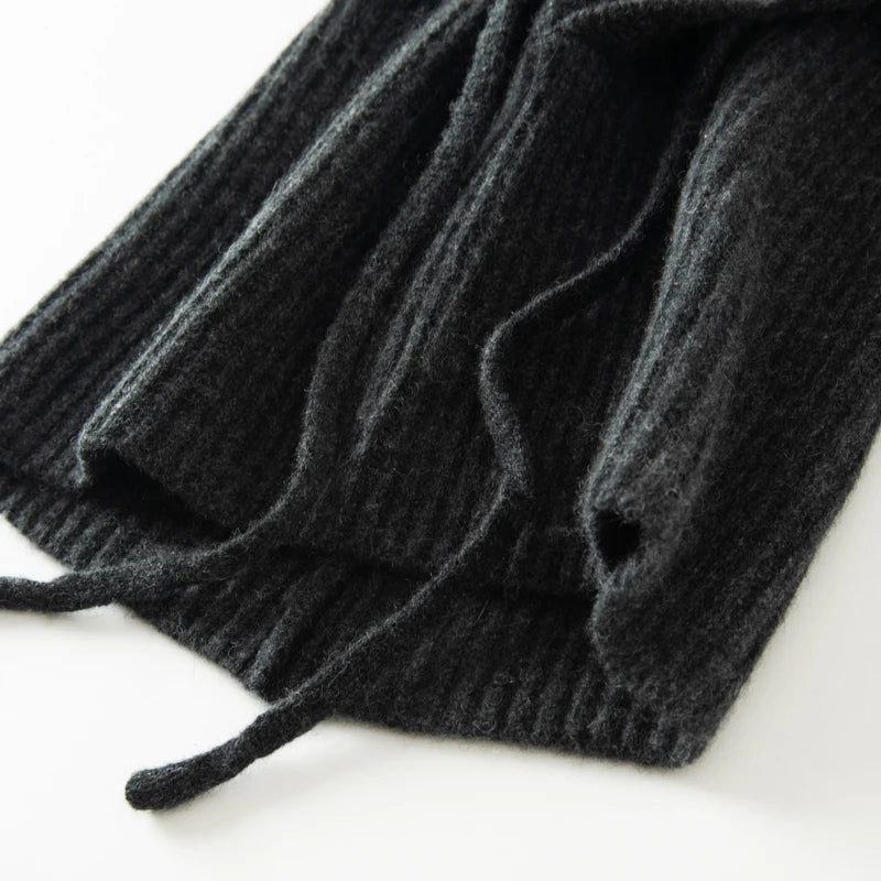 Women's Pure Cashmere Knit Beanie & Scarf Hat