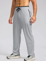 Men's Drawstring Activewear Pants with Zipper Pockets