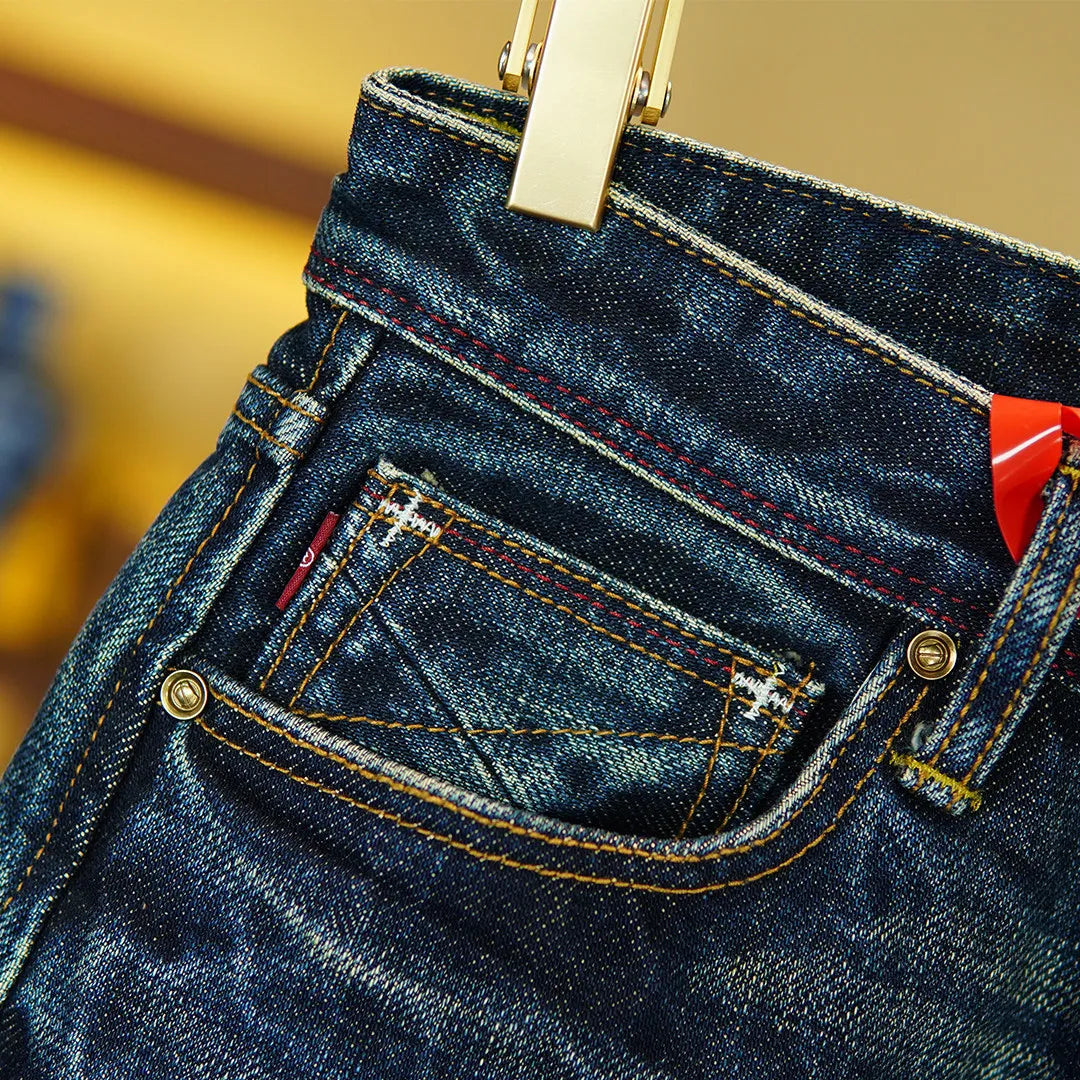 22oz Selvedge Denim Jeans – Loose Straight Leg, 100% Cotton