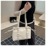 Women's Retro PU Leather Shoulder Tote Bag