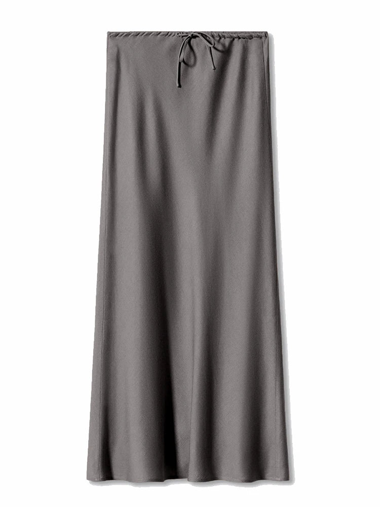 Women's Satin Maxi Skirt – Elegant Ankle-Length