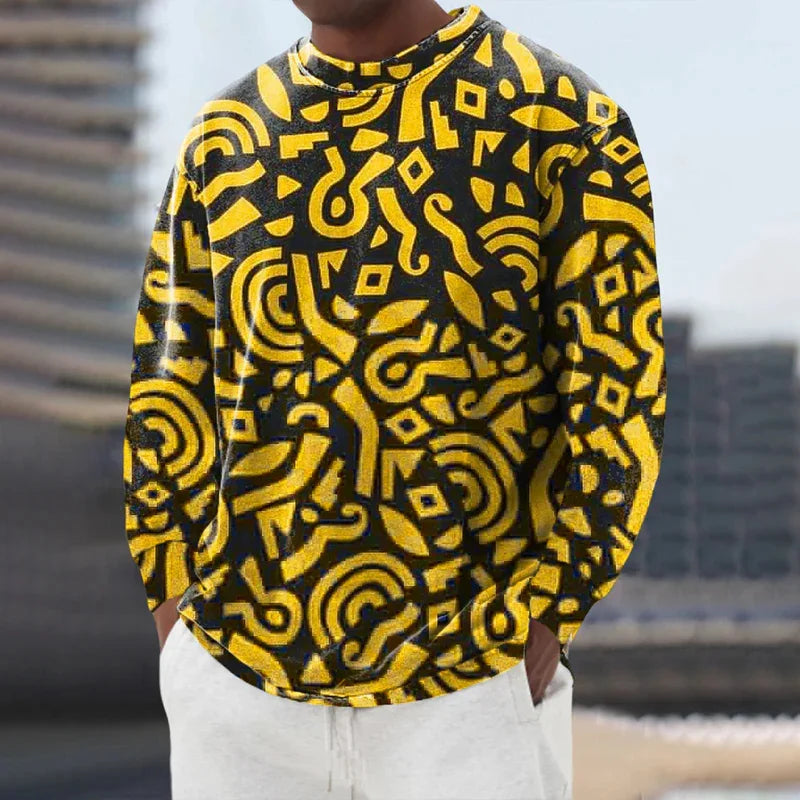 Retro Plaid Art Graphic Sweatshirt