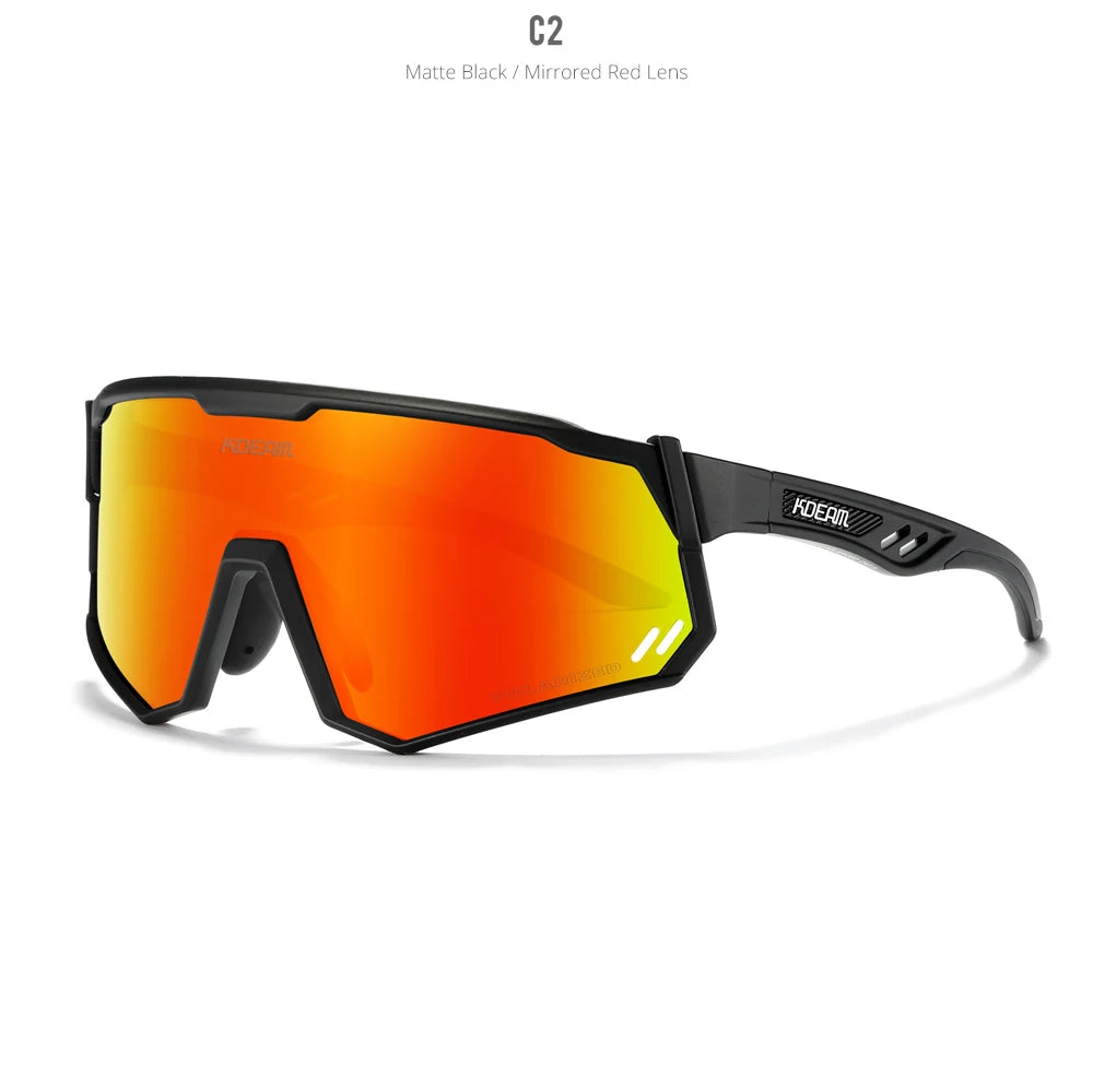 KDEAM High-End Sports Sunglasses Polarized Men's Cycling Glasses Dismountable TR90 Frame And Nose Pads Easy To Exchange
