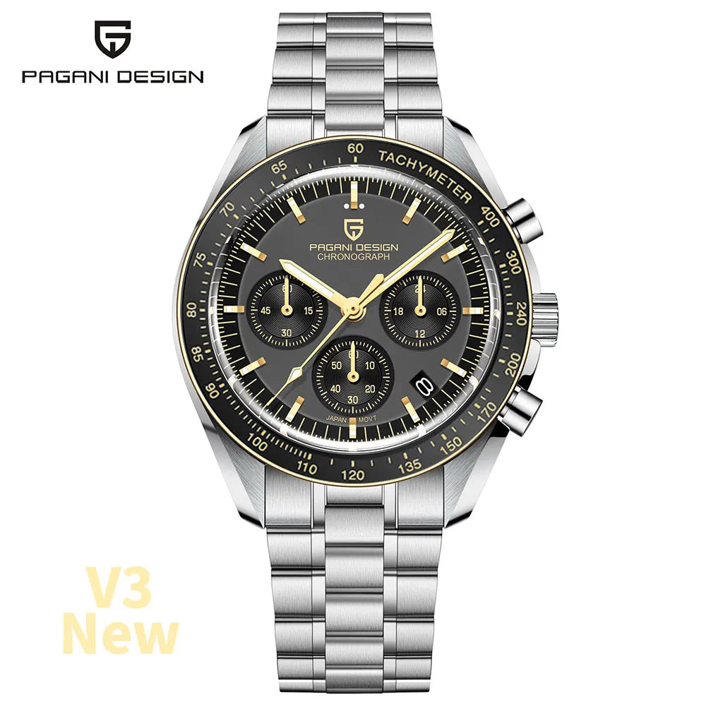 PAGANI DESIGN Meteorite Dial Luxury Quartz Watch For Men Speed Sport Chronograph Waterproof AR Sapphire crystal Wrist watch Men