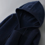 DjzDsm Autumn Winter Men's Sweater 100% Merino Wool Thick Hooded Pullover Soft Knitwear Casual Comfort Wool Clothing Tops