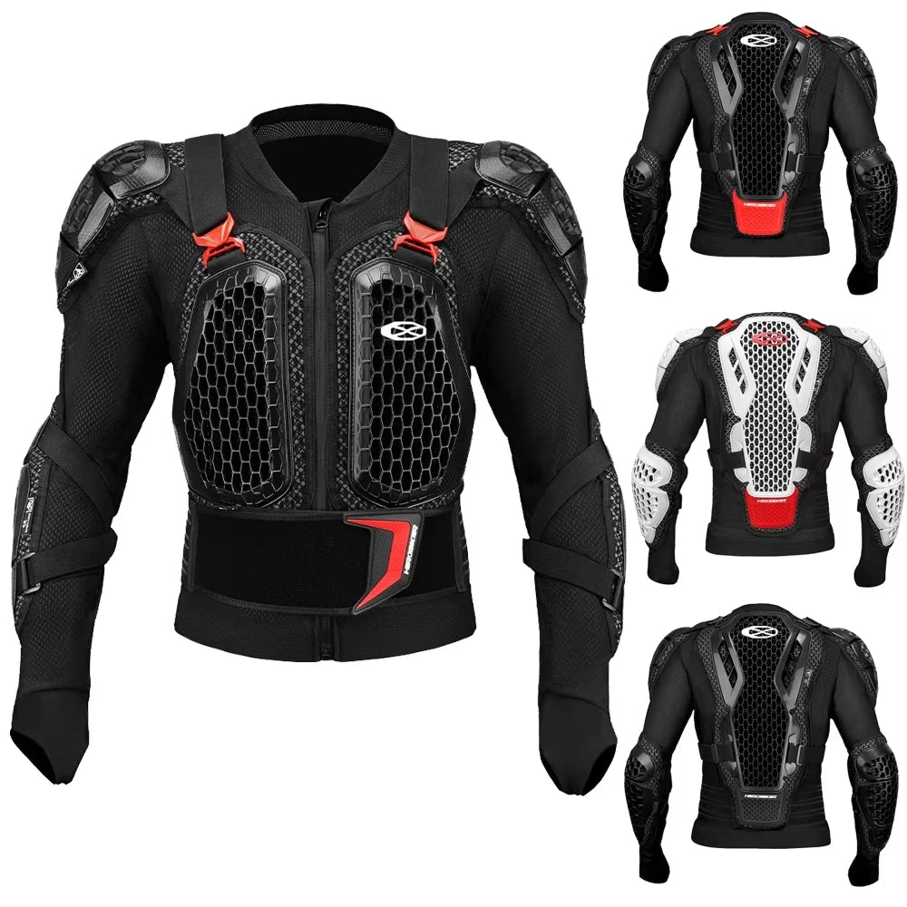 New Motocross Armor Jacket Off-Road Motorcycle Protection Gear Anti Crash Chest Back Padding Motorbike Jacket Pants CE Certified