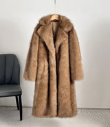Luxury Gradient Faux Fur Overcoat