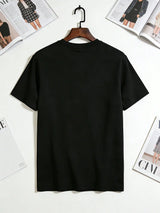 1pc Mens Clothes Cross Inscription Print Black TShirt, Unisex Casual Crew Neck Tshirt, Plus Size Men's Clothing 5XL, Lightweight 180gsm Knit Fabric,