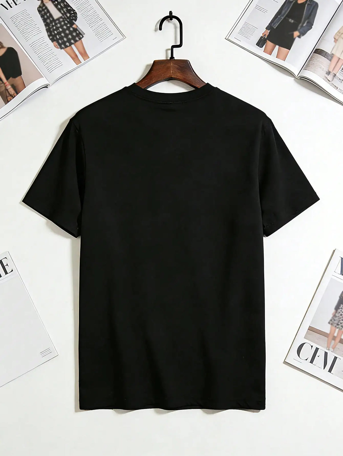 1pc Mens Clothes Cross Inscription Print Black TShirt, Unisex Casual Crew Neck Tshirt, Plus Size Men's Clothing 5XL, Lightweight 180gsm Knit Fabric,