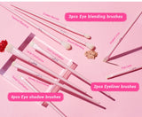 Jessup Pink Makeup Brushes Set 14pcs Make up Brushes Premium Vegan Foundation Blush Eyeshadow liner Powder Blending Brush,T495