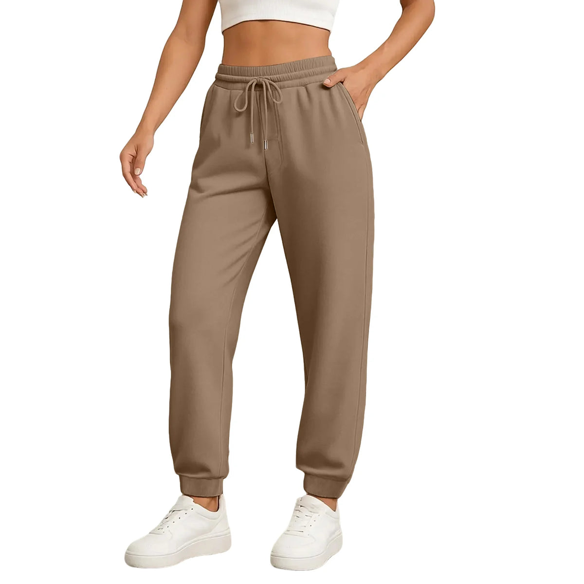 Women's High-Waist Drawstring Straight-Leg Pants
