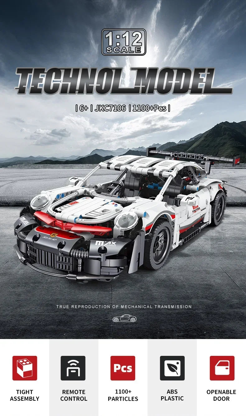 Creative DIY Racing Car Model Building Bricks Kit Advanced MOC Construction Toys for Adults Boys Girls Holiday Gift Idea