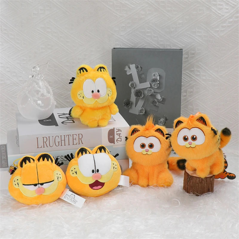 ORIGINAL Garfield Kawaii Soft Plush Toys Keychain Cute Cats Anime Stuffed Animals Peluche Doll Pendants Birthdays Gifts For Kids
