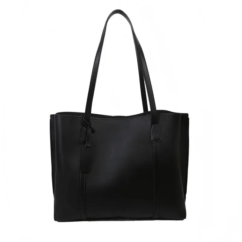 Korean Style Women Soft Leather Tote Bag Large Capacity Versatile Single Shoulder Handbag Purse Casual Daily Shoulder Bag