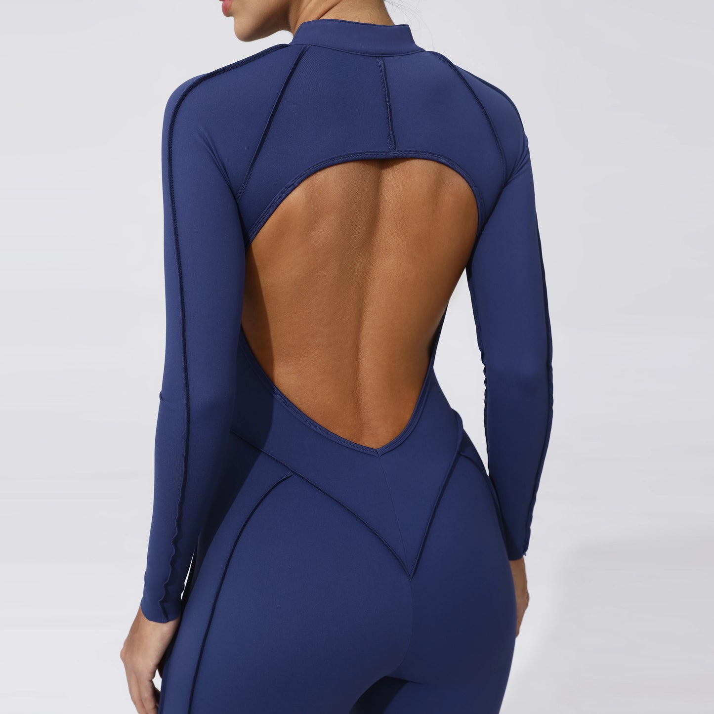 Long Sleeve Zip-Front Yoga Jumpsuit