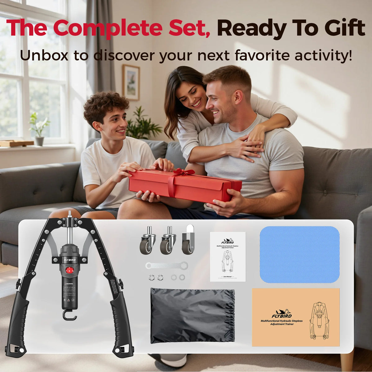 FED Fitness 3-in-1 Arm Trainer & Ab Roller | 15-Level Hydraulic