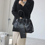 Women's Vegetable-Tanned Cowhide Leather Tote Bag