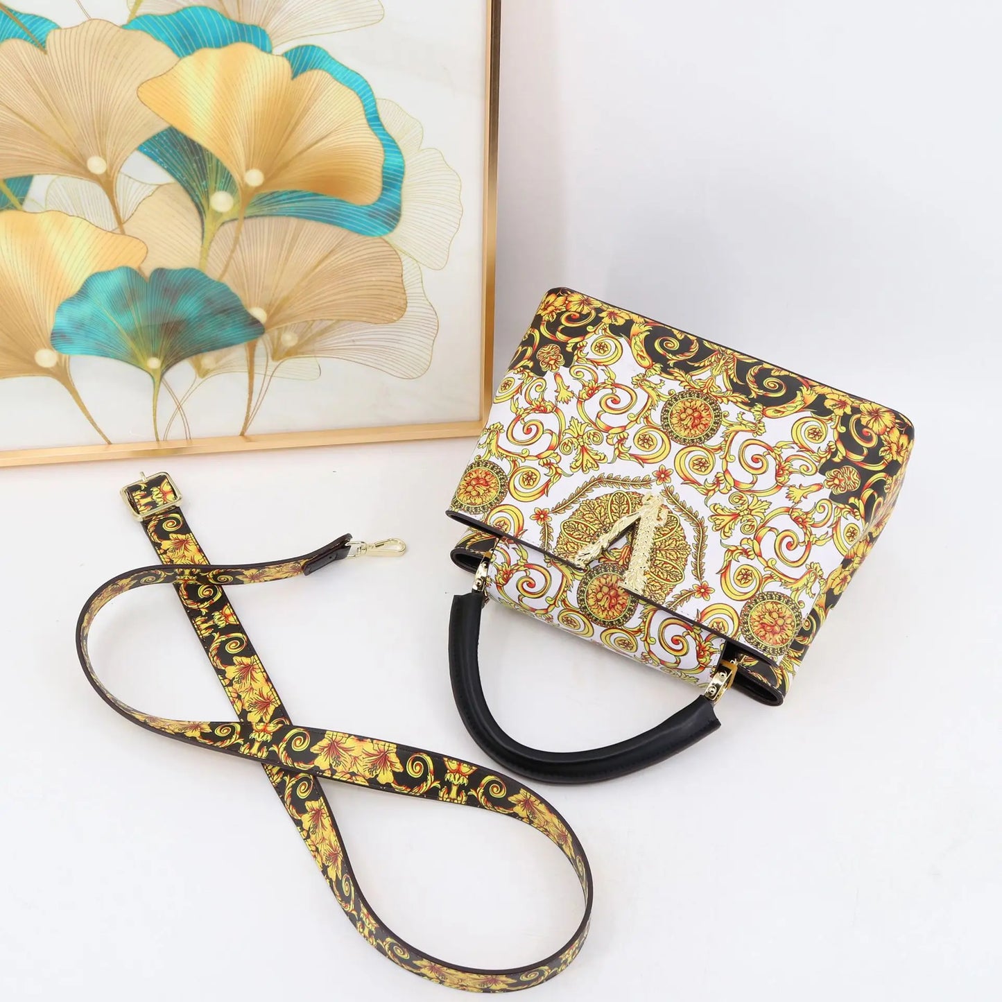 Ins Famous Fashion Classic Printed PU Leather Women's Handbags – Luxury Elegant Shoulder Crossbody Top Handle Bag