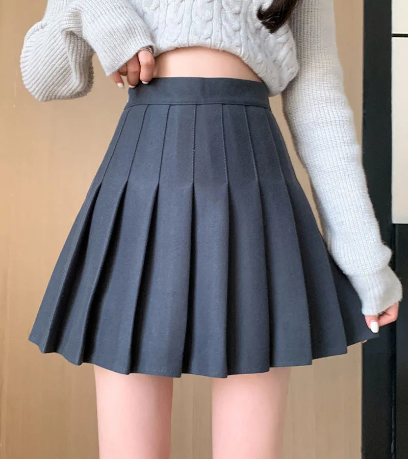 High-Waist Pleated Mini Skirt