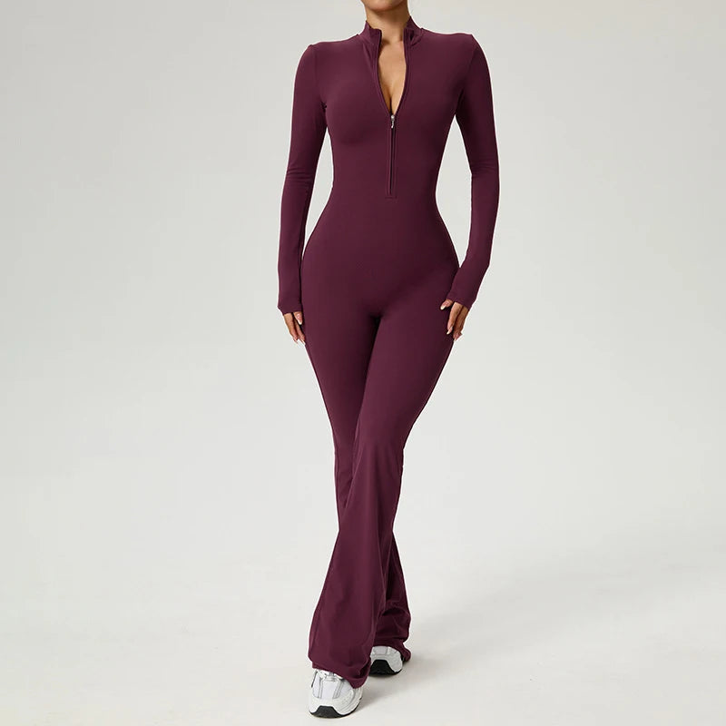 High-Performance Long Sleeve Yoga Jumpsuit