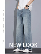 Men's Light Blue Straight-Leg Jeans