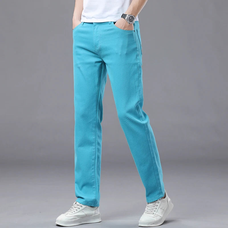 Men's Elastic Colorful Straight-Fit Jeans | Spring Autumn
