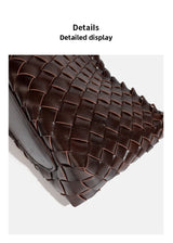 High End Fashion Handbag Messenger Bag with Large Inner Pocket, Popular Pure Hand Woven Bag for Women Tote Shoulder Underarm Bag