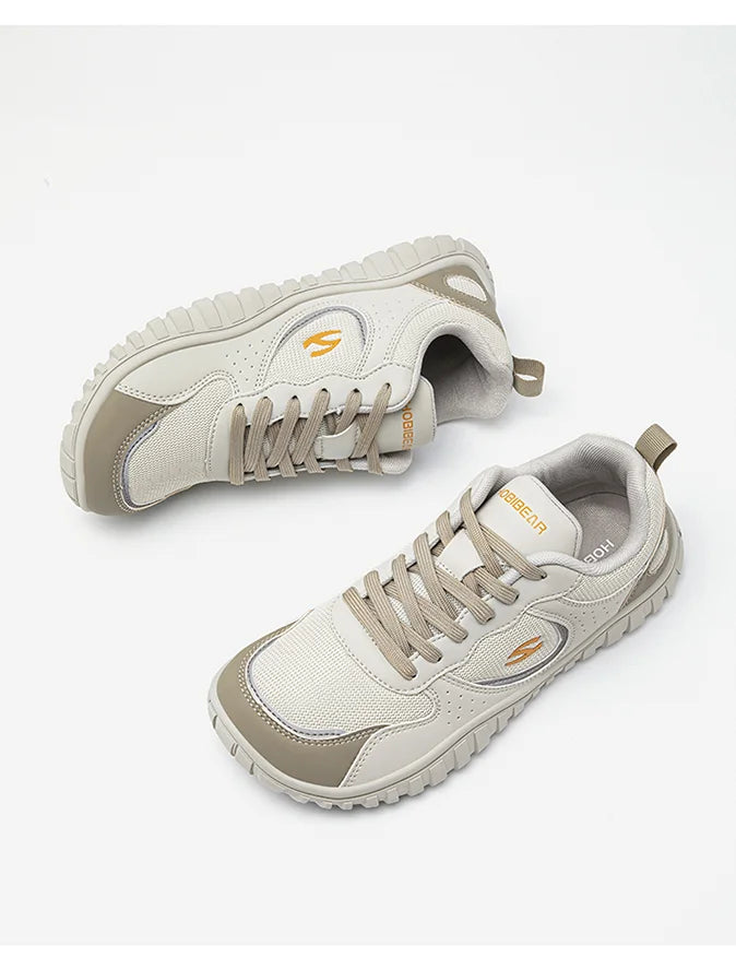 HOBIBEAR Unisex Wide Toe Sneakers Comfortable Walking Shoes Lace Up Outdoor Travel Breathable Running Sneakers