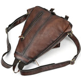 Single Shoulder Bagpack Genuine Leather Chest Bag Outdoor Riding Bag Chest Packs For Biker Men Male Sling Bags Cow Leather