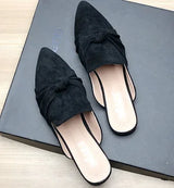 Female Simple Sewing Plain Shoes Outdoor Pointy Toe Slides Camel Blue Soft Sole Wide Fitting 48-33 2022 New Arrivals De Mujer