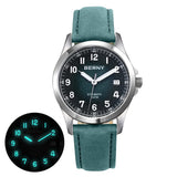 BERNY Frosted Dial Automatic Watch Men Luminous Mechanical Original ST2130 Wristwatch Sapphire Luxury Men Watch 10ATM Waterproof