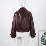 Chic Stand Collar Leather Jacket