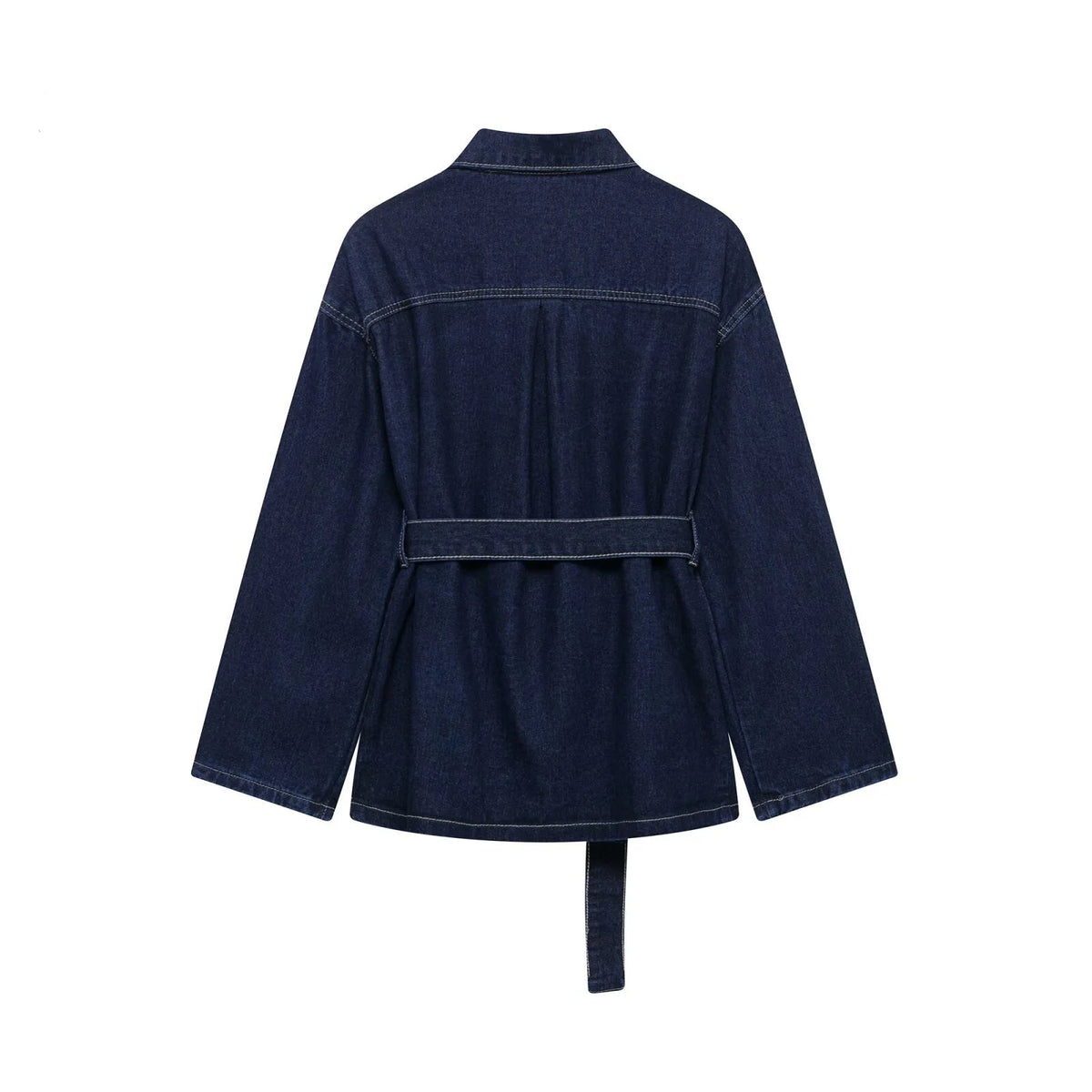 Vintage Denim Jacket with Waist Sash – High Street USA-Made Outerwear