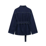 Vintage Denim Jacket with Waist Sash – High Street USA-Made Outerwear