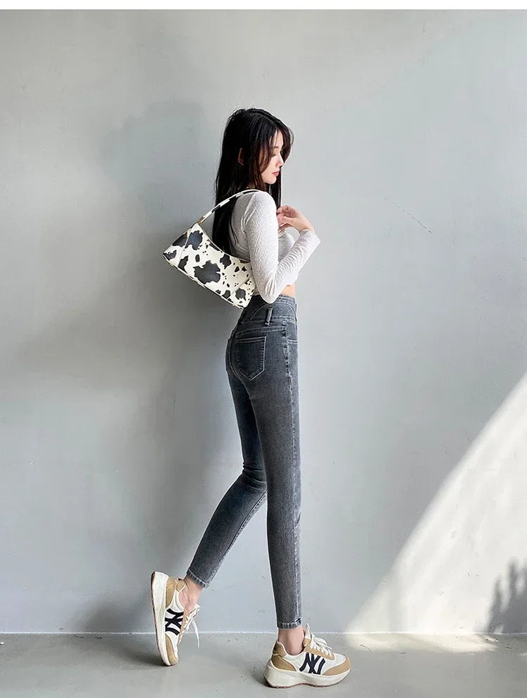 Women's High Waist Stretch Jeans – Slim Denim Pants